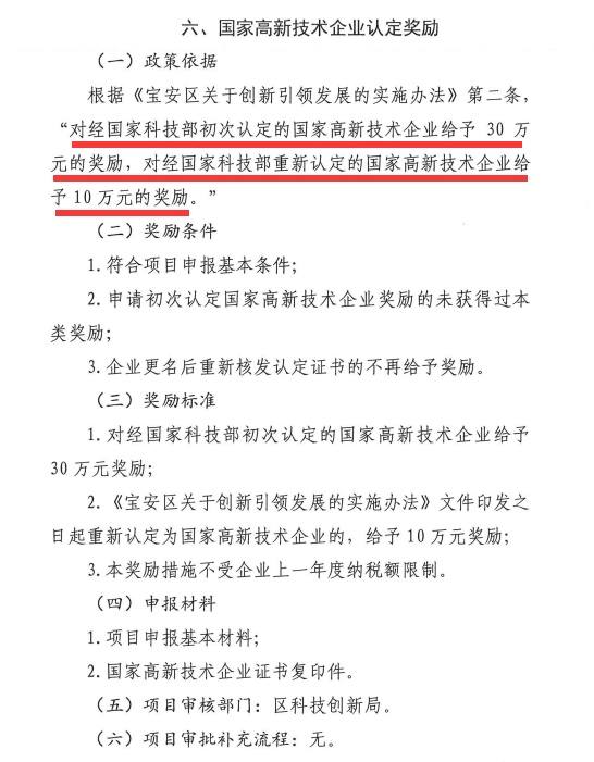 一文盡知寶安區(qū)國家高新技術(shù)企業(yè)認定補貼獎勵條件、標準、材料