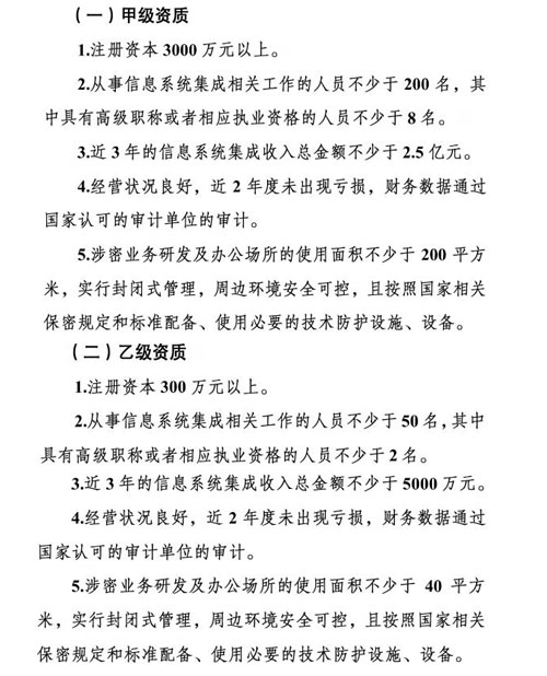 這10個(gè)條件都不滿足，你還想做涉密信息系統(tǒng)集成甲乙級(jí)？
