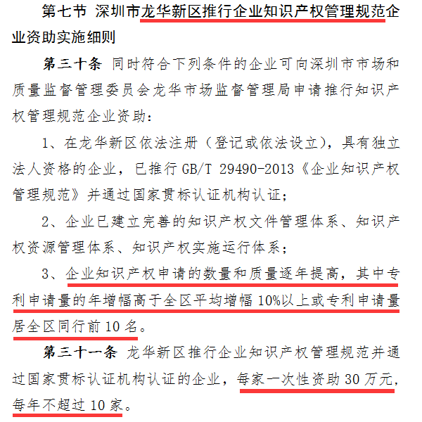 龍華區(qū)企業(yè)注意了！去年通過知識產權貫標的可以申領補貼了！